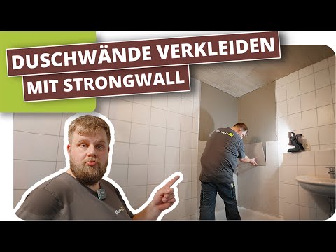 Dusche modernisieren: Alte Fliesen mit modernen Platten neu verkleiden