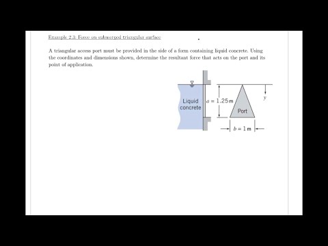 Example 2.3 - Force on a submerged triangular surface