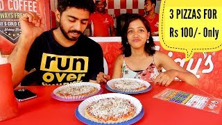 3 PIZZAS FOR RS 100 | Indian Fast food | Gujarat Food | Indian Street food | Ajay's | #foodvlog