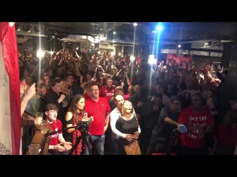 Jamie Webster performs the Virgil van Dijk song in Paris Boss night