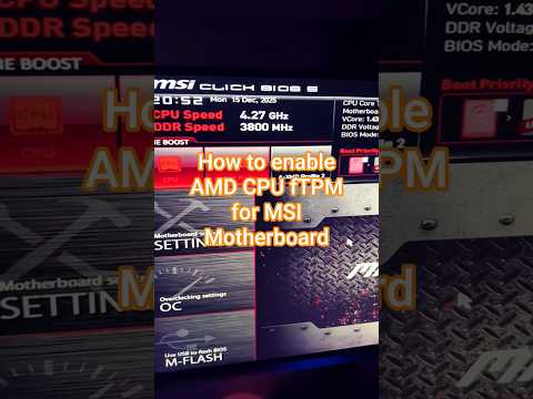 HOW TO ENABLE AMD CPU FTPM FOR MSI MOTHERBOARD?