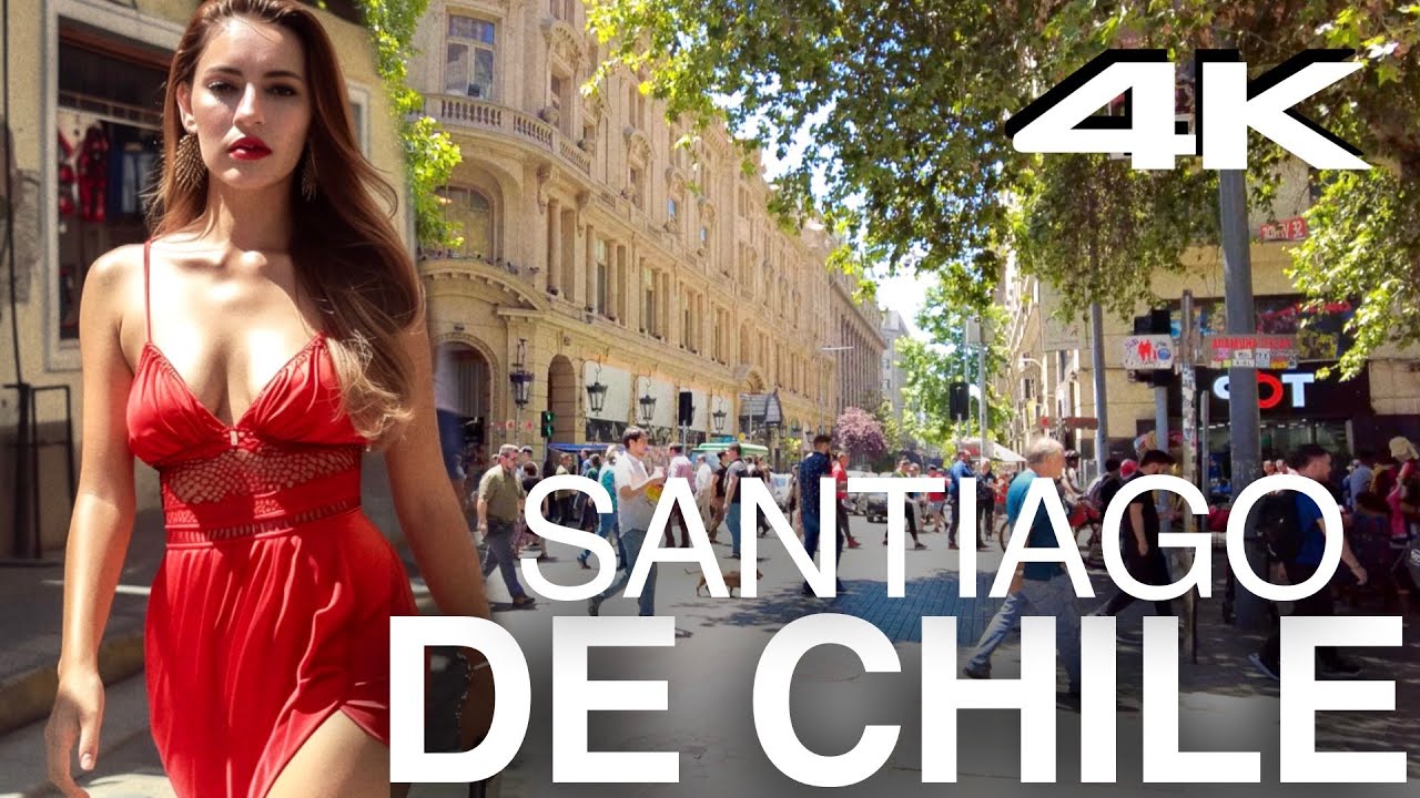 Immersive street-level walking tour through Santiago Downtown, Chile, showcasing authentic urban landscapes, local architecture, and the vibrant atmosphere of the city's neighborhoods