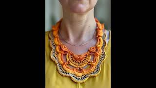 Nice Necklaces in Orange #wool #crochet #knitted #handmade #necklace #handknotted #knottedjewelry