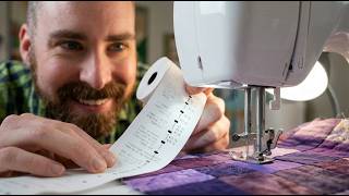 Using Receipt Tape for Sewing Rows