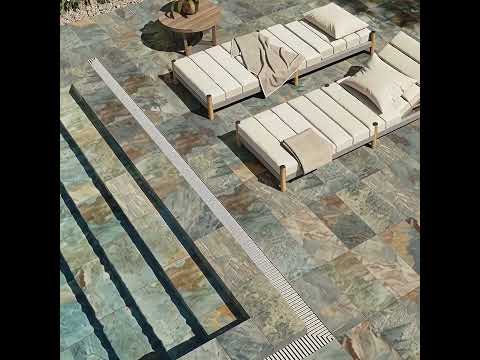 Carrelage sol extérieur Pierre de Bali Uluwatu vert R11 30,3×61,3 cm