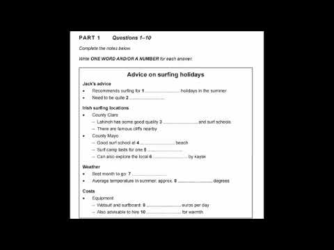 IELTS Listening Test 3  | Advice On Surfing Holidays |New Listening 2025