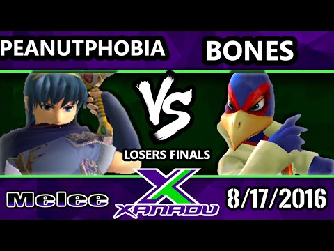 163 - Bones (Falco) Vs. Peanutphobia (Marth) SSBM Losers Finals - Smash Melee