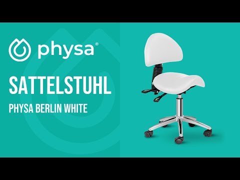 Video - Sattelstuhl - 550 - 690 mm - 150 kg - Weiß