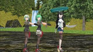 （艦これＭＭＤ）という事でさっそくタープを立ててみた