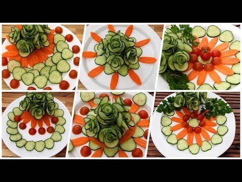 5 Beautiful Super Salad decoration - Cucumber Rose Carving Garnish ideas