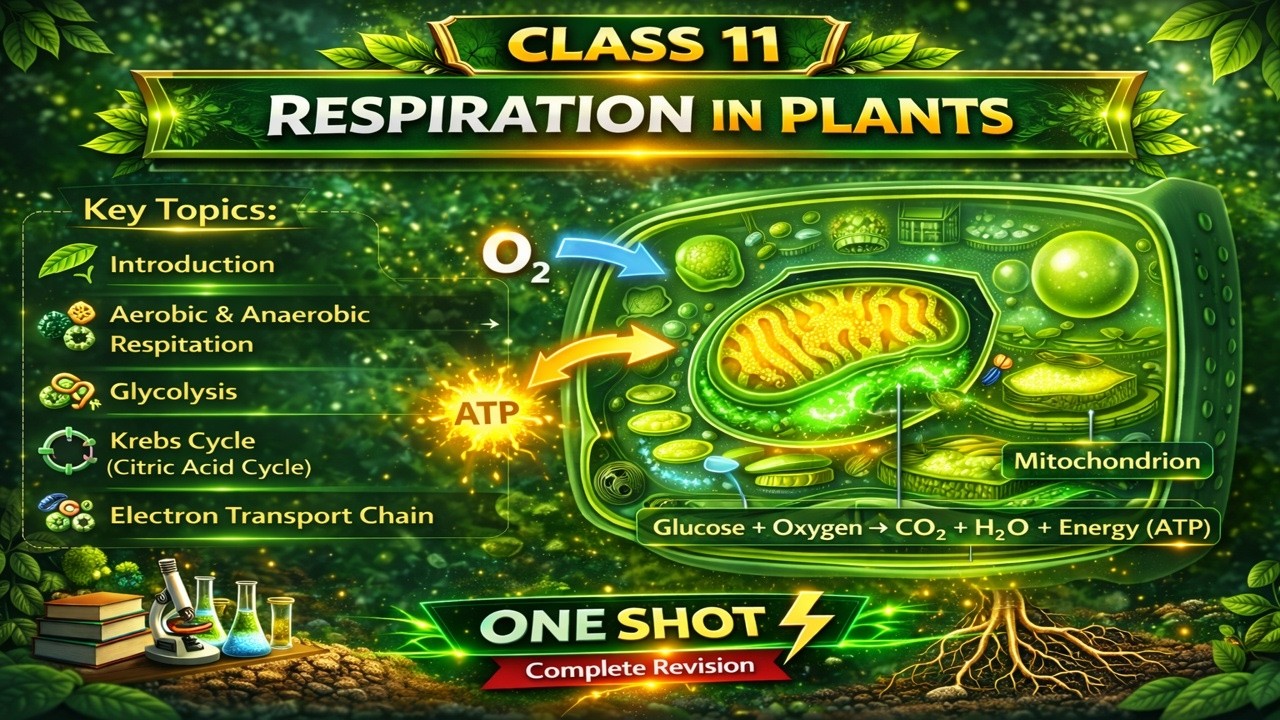 CBSE Class 11 || Biology || Respiration in Plants || Animation || in English