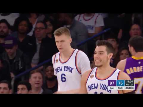 Kristaps Porzingis vs Los Angeles Lakers 06.02.2017 (16Pts)
