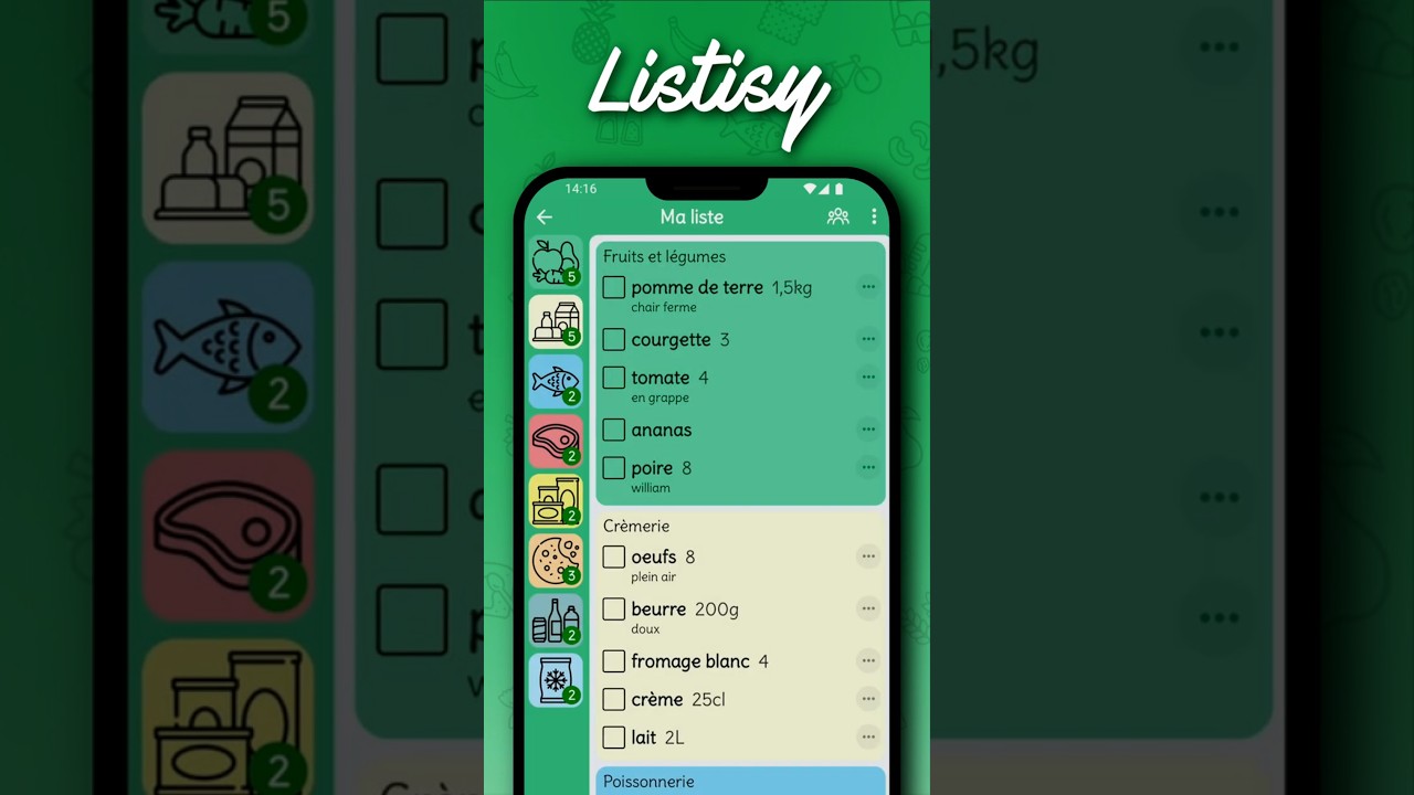 Listisy - Liste de courses