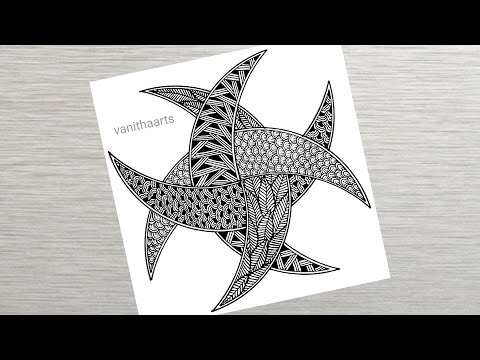 Zentangle Art How to Draw a Dog step by step easy tutorial dog drawing doodle vanithaarts