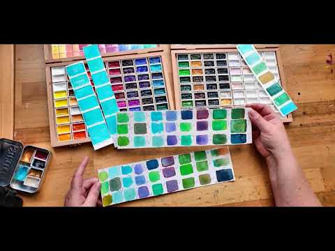 Turquoise cobalt teal compared - Rembrandt PB 28 vs PG50