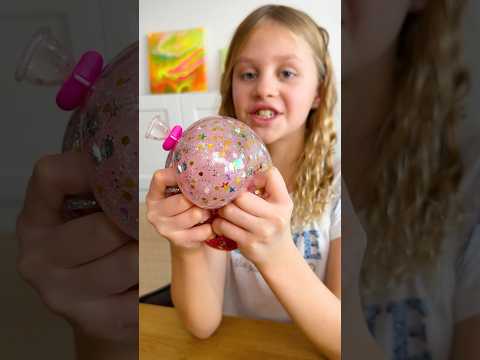 😍Lia bastelt einen schleimigen Quetschball😍 #kinder #lernen #havefun #diy #basteln #schleim #spaß