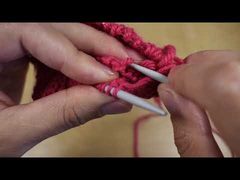 Knitting Demo - How to do a folded hem without sewing
