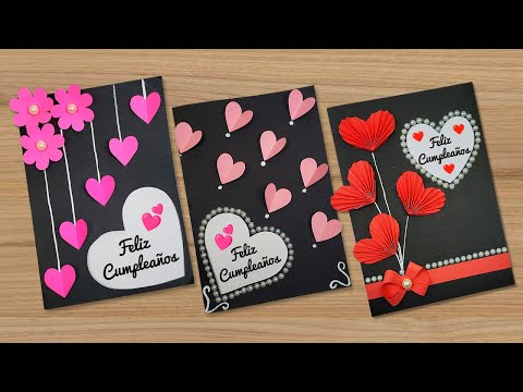🌺 DIY 3 Tarjetas de cumpleaños 🥰 Beautiful Handmade Birthday card 🥳