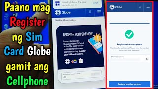 Paano mag register ng sim card Globe gamit ang cellphone | Globe sim card registration Philippines