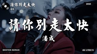 Download lagu 潘成 - 请你别走太快『My heart move move 跳太快 腦海who who 已空白 你一步步走過來 心都被你收買。』【4K MV|動態歌詞】 mp3