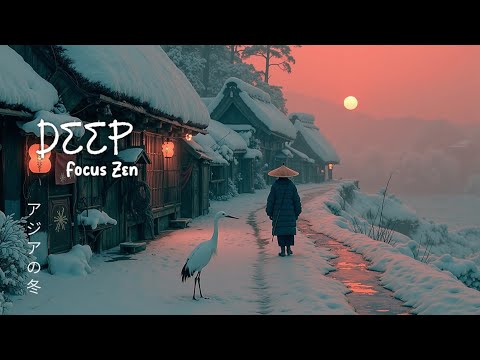 Zen Samurai Winter Meditation ~ Peaceful Japanese Flute Music for Deep Relaxation & Focus