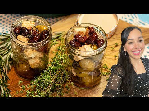 Easy Greek Appetizer: Marinated Feta & Olives