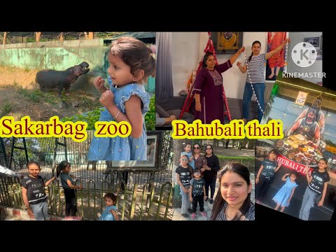 Junagadh sakkarbag zoo🦊🦌🦓🦛🦁||Bahubali thali #dailyvlog #zoo #animals @Hetvi257