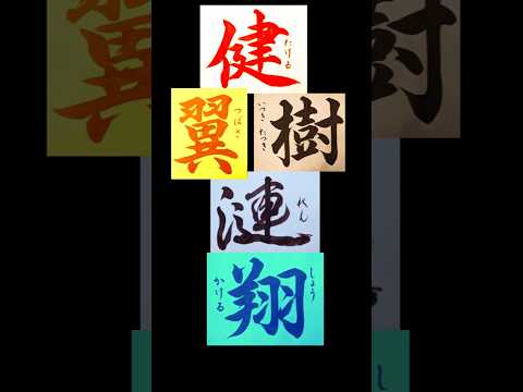人気の男の子の名前・漢字一文字　#書道 #きれいな字 #書くのが好き #開運 #翼 #健 #漣 #翔 #樹 #男の子 #名前 #人気の名前 #赤ちゃん