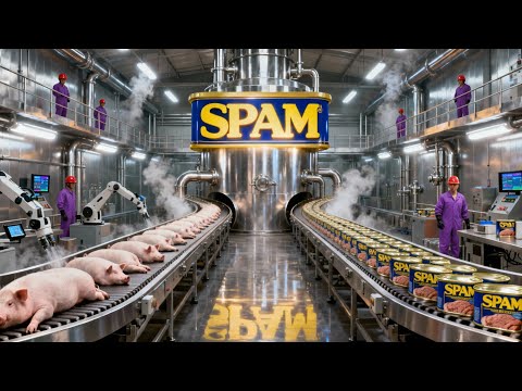 Inside the Canned Meat Factory: How Millions of SPAM Cans Are Made in a Factory? (Full Process)