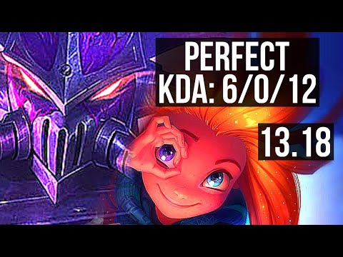 KASSADIN vs ZOE (MID) | 6/0/12, 400+ games, Dominating | KR Challenger | 13.18