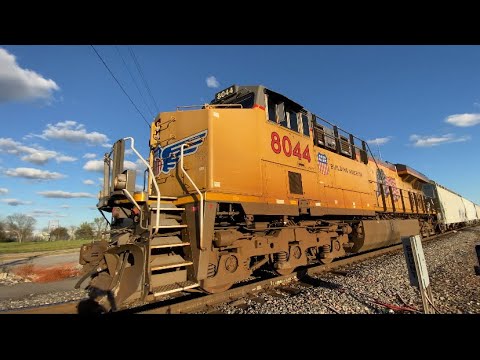 UP 8044 leads manifest across Long Dr in Houston, TX on 3/22/22