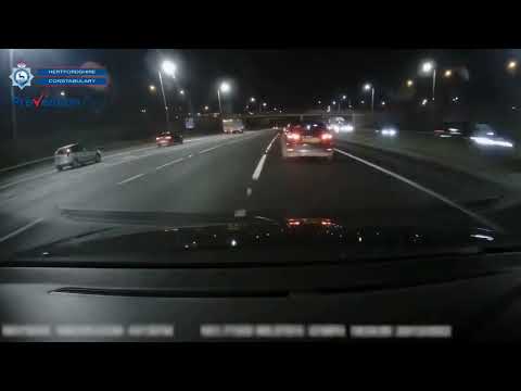 Dashcam UK Hertfordshire police footage of crash on M25 near Watford