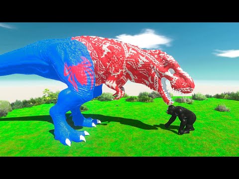 🩸GIANT SPIDER-MAN T REX vs VENOM GORO (1 VS 1) - Animal Revolt Battle Simulator