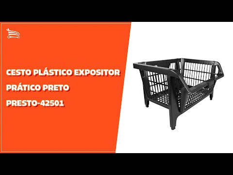 Cesto Plástico Expositor Prático Preto - Video