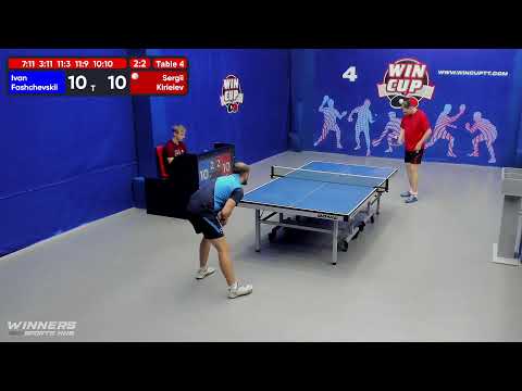 03:00 Фащевский Иван (3:2) Киреев Сергей   стол 4  ЮГ-7  13.07.22