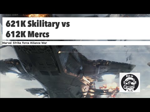 MSF Alliance War - 621k Skilitary 2.0 vs 612k Mercs - Marvel Strike Force