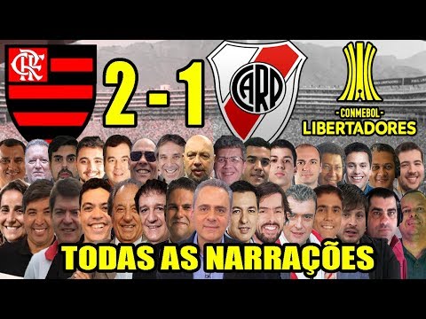 Todas as narrações - Flamengo 2x1 River Plate | Mengão Bicampeão da Libertadores 2019 (Parte 1/2)
