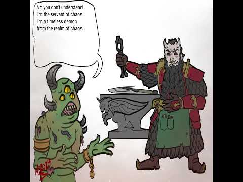 the virgin Daemon vs the CHAD Chaos Dwarf | Total War Warhammer meme dub #chaosdwarfs #warhammermeme