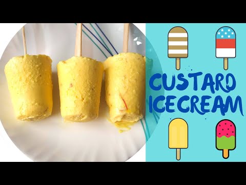 Custard Ice cream Recipe | Ice Pop Recipe | Custard powder Ice cream Recipe | Custard Popsicle