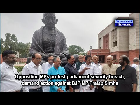Opposition MPs protest parliament security breach, demand action against BJP MP Pratap Simha