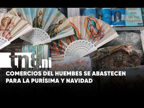 Imágenes religiosas, luces y adornos navideños llenan los comercios de Managua