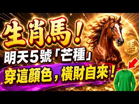生肖馬注意！明天5號「芒種」，一定要穿這顏色，这是你的招財符！橫財自動來！#生肖馬 #芒種 #招財顏色 #2026生肖馬運勢 #橫財運 #屬馬2026運勢 #偏財運 #屬馬 #幸運顏色 #生肖馬發財