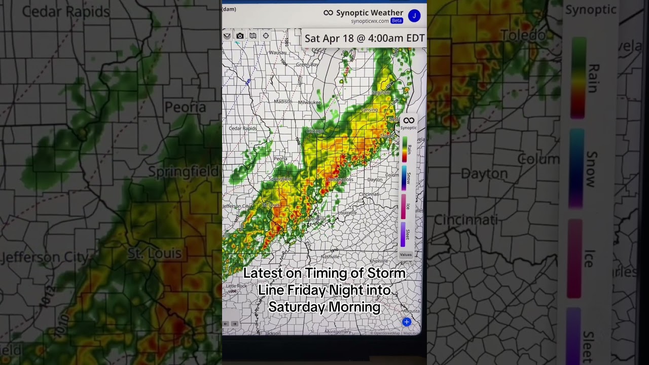 Here's the latest timing for strong/severe storms pushing eastward Friday Night into Saturday AM