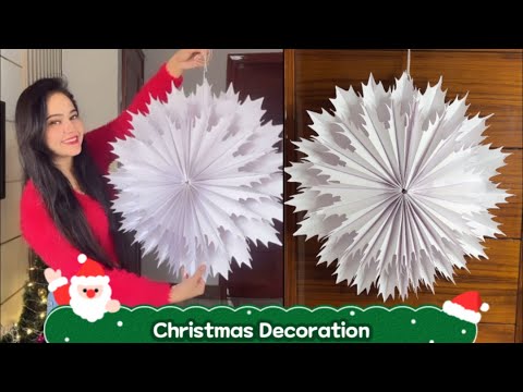 Christmas Decoration| Big Snowflake with papers|Paper Crafting  #youtubevideo #diy #christmas