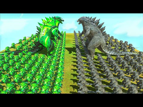 Epic Godzilla Battle | Growing Godzilla 2014 VS Toxic Godzilla - Animal Revolt Battle Simulator