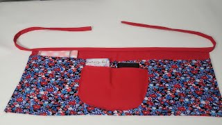 Como hacer un mandil fácil  con 5 bolsas