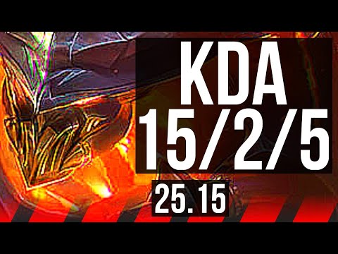 MORDEKAISER vs DARIUS (TOP) | 8 solo kills, Legendary, 15/2/5, 600+ games | EUW Master | 25.15