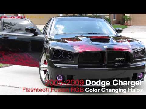 FLASHTECH LIGHTING Dodge Charger V.3 Fusion Colorshift LED HALO HEADLIGHT KIT 2005-2010