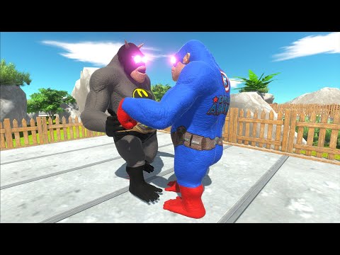 BATMAN GORO VS CAPTAIN AMERICA GORO DEATH RUN - Animal Revolt Battle Simulator