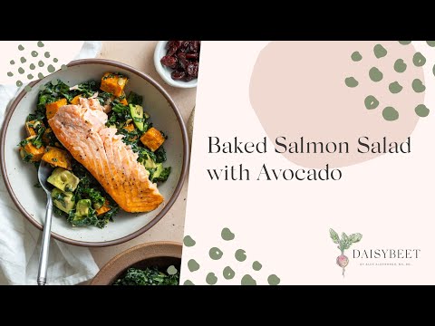 Baked Salmon Salad with Avocado